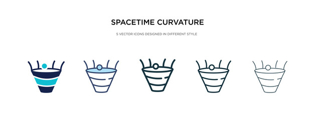 spacetime curvature icon in different style vector illustration. two colored and black spacetime curvature vector icons designed in filled, outline, line and stroke style can be used for web,