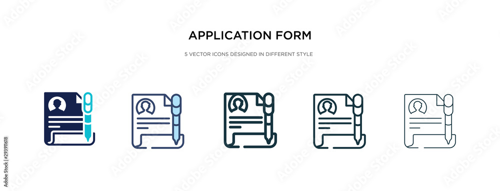 Poster application form icon in different style vector illustration. two colored and black application form