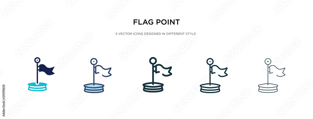 Poster flag point icon in different style vector illustration. two colored and black flag point vector icon