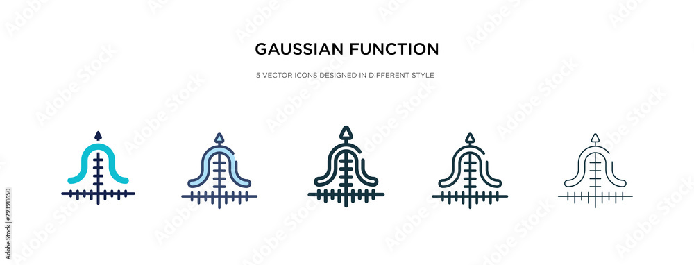 Aufkleber gaussian function icon in different style vector illustration. two colored and black gaussian functi