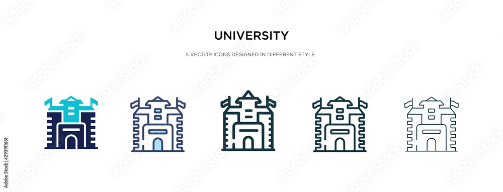 Aufkleber university icon in different style vector illustration. two colored and black university vector icon