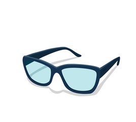 Fototapeta premium glasses on a white background. Modern glasses icon isolated on white background vector illustration of elegance spectacles in black frame, eyeglasses with lense, eyewear model