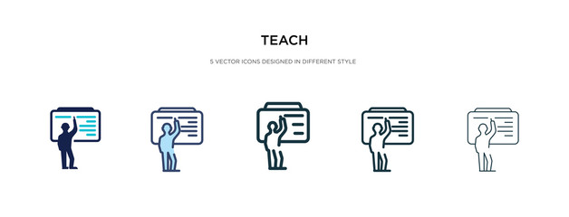 teach icon in different style vector illustration. two colored and black teach vector icons designed in filled, outline, line and stroke style can be used for web, mobile, ui