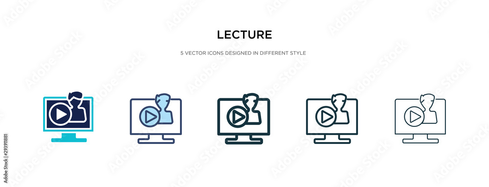 Poster lecture icon in different style vector illustration. two colored and black lecture vector icons desi