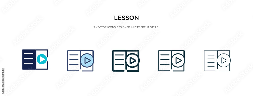 Poster lesson icon in different style vector illustration. two colored and black lesson vector icons design