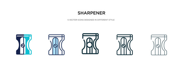 sharpener icon in different style vector illustration. two colored and black sharpener vector icons designed in filled, outline, line and stroke style can be used for web, mobile, ui