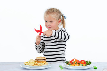 Little girl doesn't enjoy junk food.  Healthy food, especially vegetables full of vitamins are essential for the kid's menu.