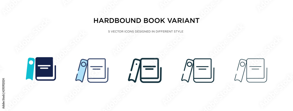 Poster hardbound book variant icon in different style vector illustration. two colored and black hardbound 