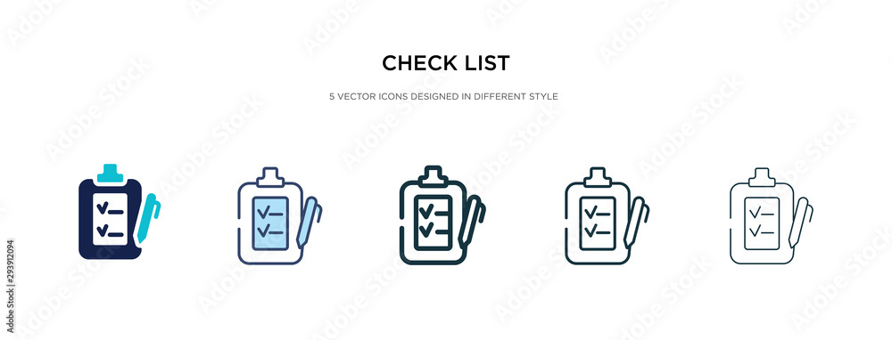 Poster check list icon in different style vector illustration. two colored and black check list vector icon