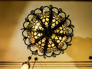 chandelier bottom view illuminated oriental