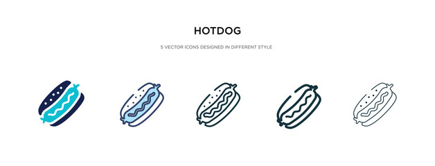 hotdog icon in different style vector illustration. two colored and black hotdog vector icons designed in filled, outline, line and stroke style can be used for web, mobile, ui