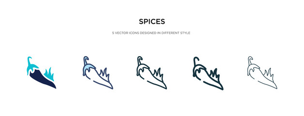 spices icon in different style vector illustration. two colored and black spices vector icons designed in filled, outline, line and stroke style can be used for web, mobile, ui