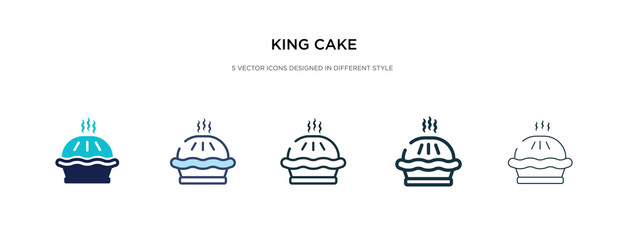king cake icon in different style vector illustration. two colored and black king cake vector icons designed in filled, outline, line and stroke style can be used for web, mobile, ui