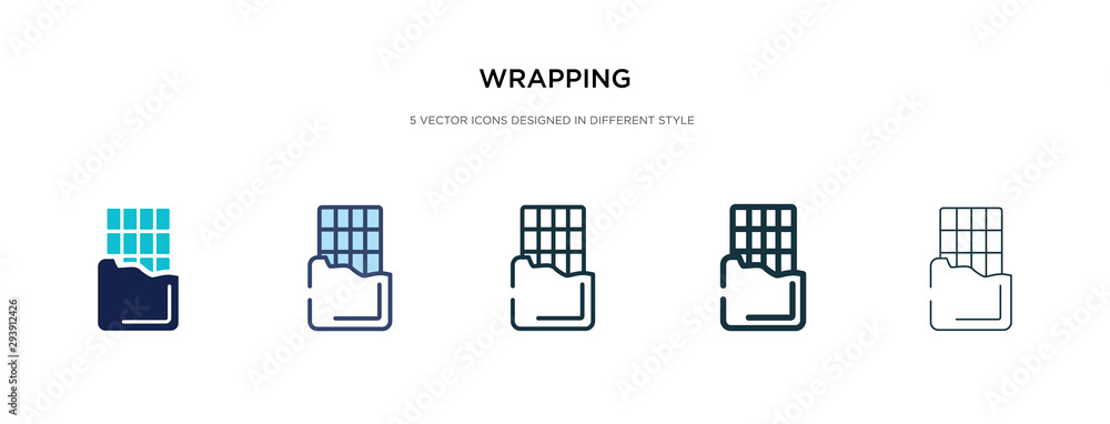 Poster wrapping icon in different style vector illustration. two colored and black wrapping vector icons de