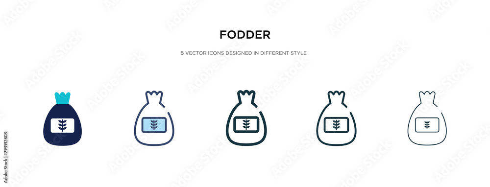 Poster fodder icon in different style vector illustration. two colored and black fodder vector icons design