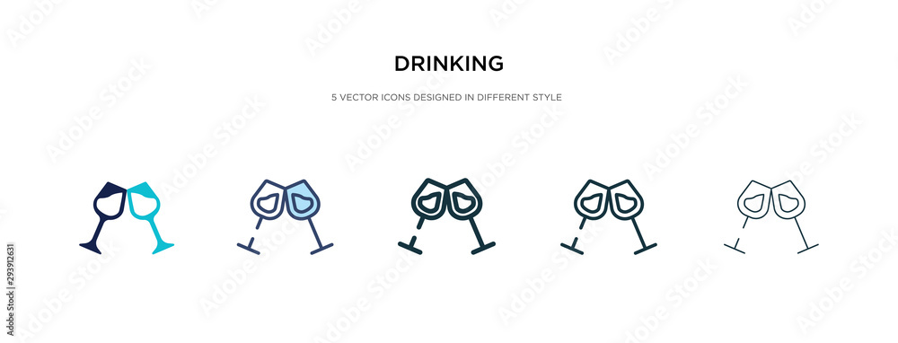 Poster drinking icon in different style vector illustration. two colored and black drinking vector icons de