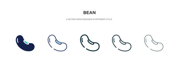 bean icon in different style vector illustration. two colored and black bean vector icons designed in filled, outline, line and stroke style can be used for web, mobile, ui - obrazy, fototapety, plakaty