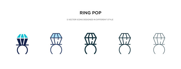 ring pop icon in different style vector illustration. two colored and black ring pop vector icons designed in filled, outline, line and stroke style can be used for web, mobile, ui