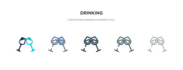 drinking icon in different style vector illustration. two colored and black drinking vector icons designed in filled, outline, line and stroke style can be used for web, mobile, ui
