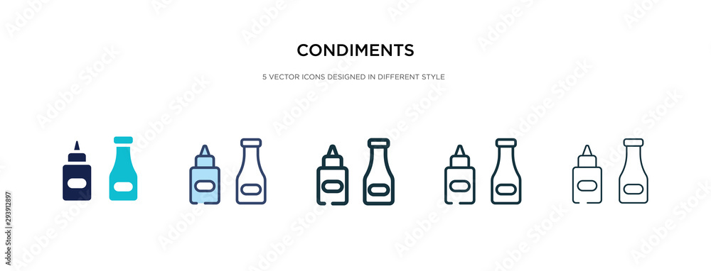 Poster condiments icon in different style vector illustration. two colored and black condiments vector icon