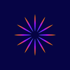 Modern Abstract Firework Spark Light Beam Design Template for Autism, Healthcare, Personal Encouragement, Company Sign, Celebration