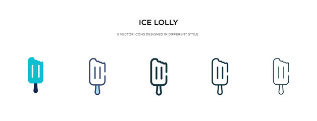 ice lolly icon in different style vector illustration. two colored and black ice lolly vector icons designed in filled, outline, line and stroke style can be used for web, mobile, ui