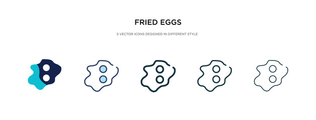 fried eggs icon in different style vector illustration. two colored and black fried eggs vector icons designed in filled, outline, line and stroke style can be used for web, mobile, ui