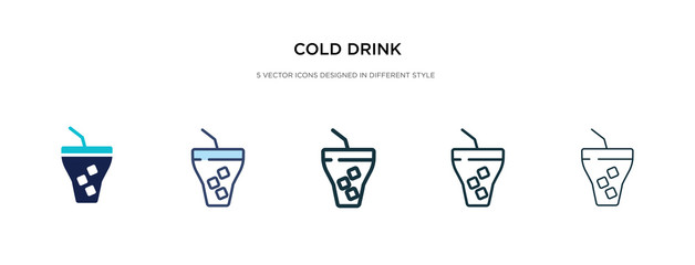 cold drink icon in different style vector illustration. two colored and black cold drink vector icons designed in filled, outline, line and stroke style can be used for web, mobile, ui