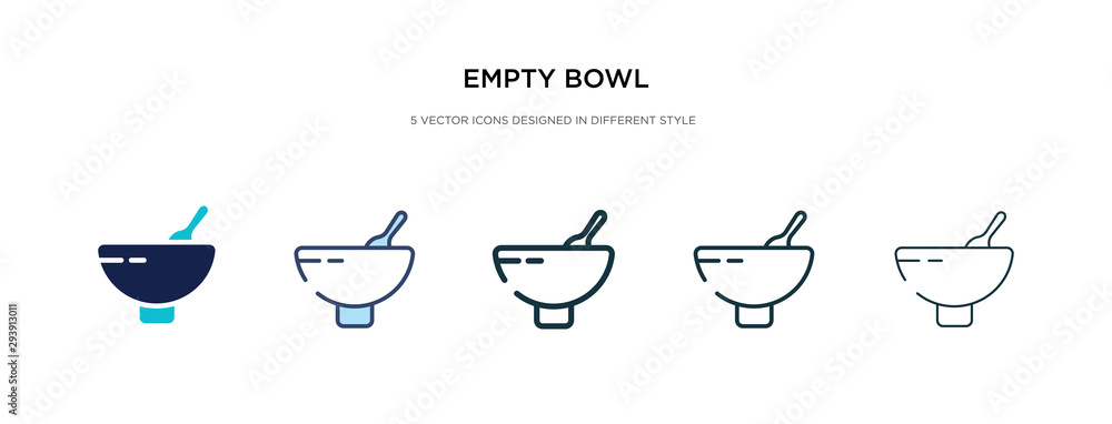 Aufkleber empty bowl icon in different style vector illustration. two colored and black empty bowl vector icon
