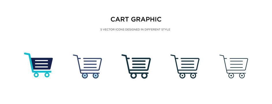 cart graphic icon in different style vector illustration. two colored and black cart graphic vector icons designed in filled, outline, line and stroke style can be used for web, mobile, ui