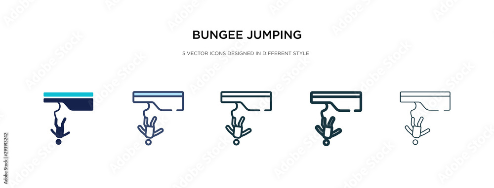 Poster bungee jumping icon in different style vector illustration. two colored and black bungee jumping vec