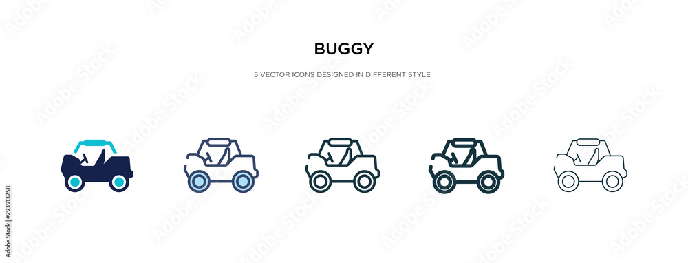 Aufkleber buggy icon in different style vector illustration. two colored and black buggy vector icons designed