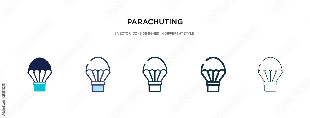 Poster parachuting icon in different style vector illustration. two colored and black parachuting vector ic