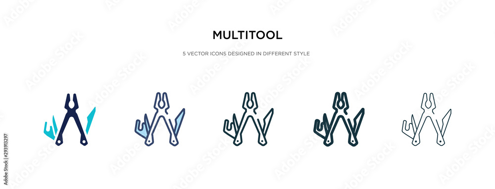 Poster multitool icon in different style vector illustration. two colored and black multitool vector icons 