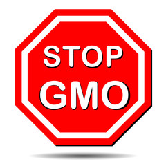 Vector image of stop sign GMO, promoting healthy eating