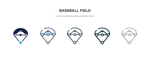 baseball field icon in different style vector illustration. two colored and black baseball field vector icons designed in filled, outline, line and stroke style can be used for web, mobile, ui