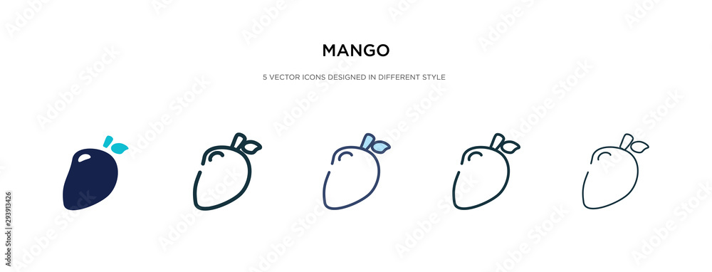Poster mango icon in different style vector illustration. two colored and black mango vector icons designed