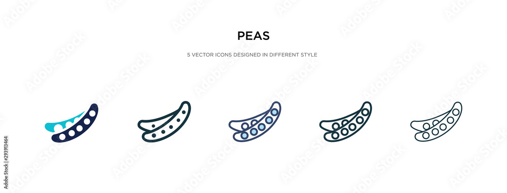 Poster peas icon in different style vector illustration. two colored and black peas vector icons designed i
