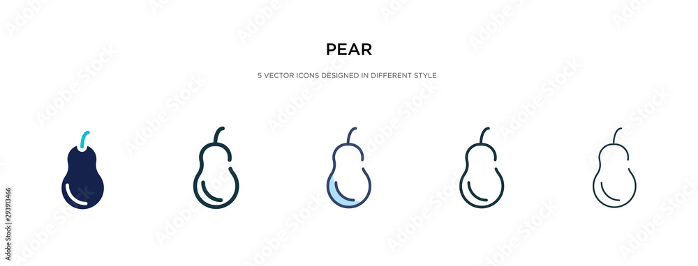 Poster pear icon in different style vector illustration. two colored and black pear vector icons designed i