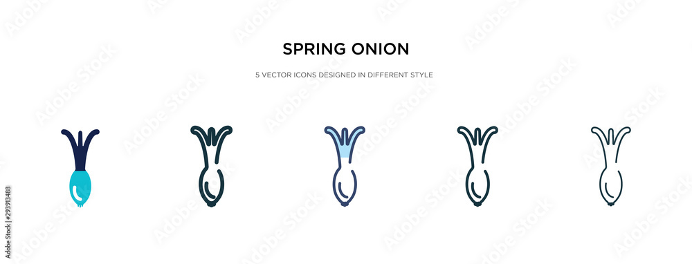 Poster spring onion icon in different style vector illustration. two colored and black spring onion vector 