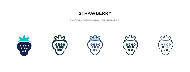 strawberry icon in different style vector illustration. two colored and black strawberry vector icons designed in filled, outline, line and stroke style can be used for web, mobile, ui