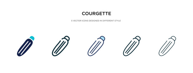 courgette icon in different style vector illustration. two colored and black courgette vector icons designed in filled, outline, line and stroke style can be used for web, mobile, ui