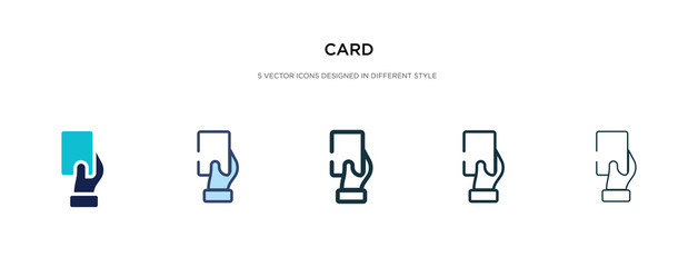 card icon in different style vector illustration. two colored and black card vector icons designed in filled, outline, line and stroke style can be used for web, mobile, ui