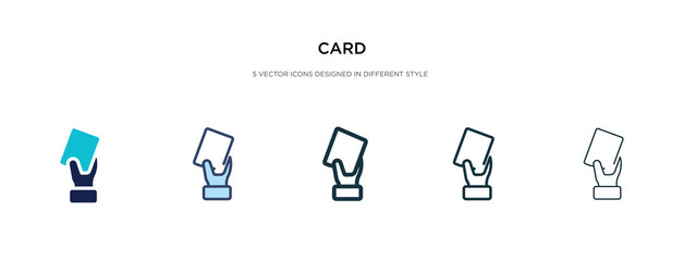 card icon in different style vector illustration. two colored and black card vector icons designed in filled, outline, line and stroke style can be used for web, mobile, ui