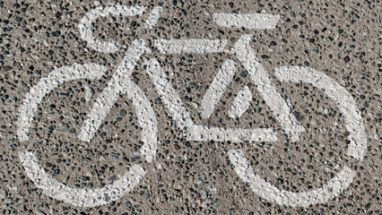 Bicycle stamp logo painted on the ground
