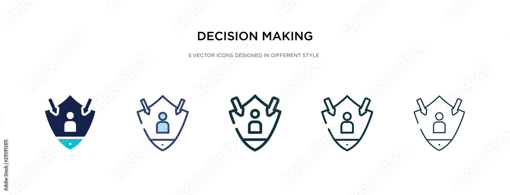 Poster decision making icon in different style vector illustration. two colored and black decision making v