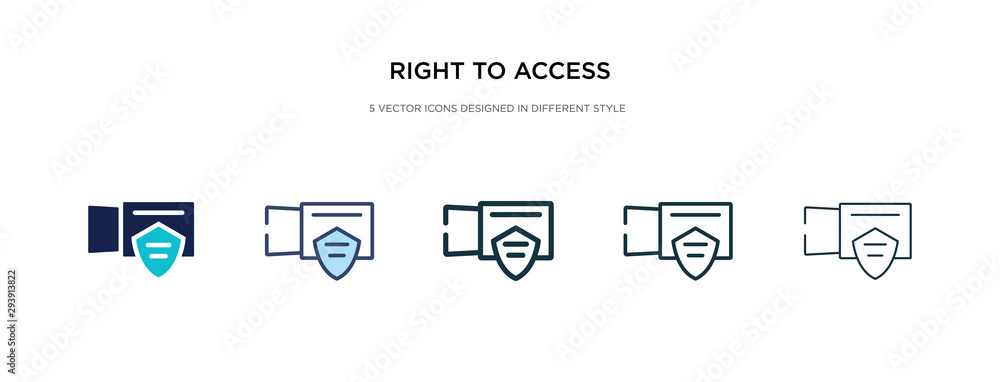 Poster right to access icon in different style vector illustration. two colored and black right to access v