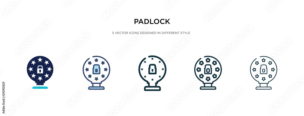 Poster padlock icon in different style vector illustration. two colored and black padlock vector icons desi