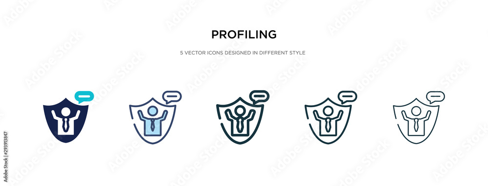 Poster profiling icon in different style vector illustration. two colored and black profiling vector icons 