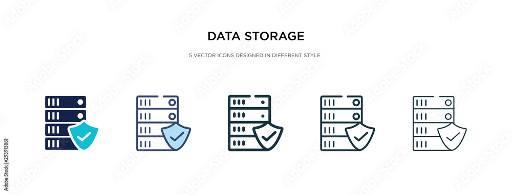 Poster data storage icon in different style vector illustration. two colored and black data storage vector 